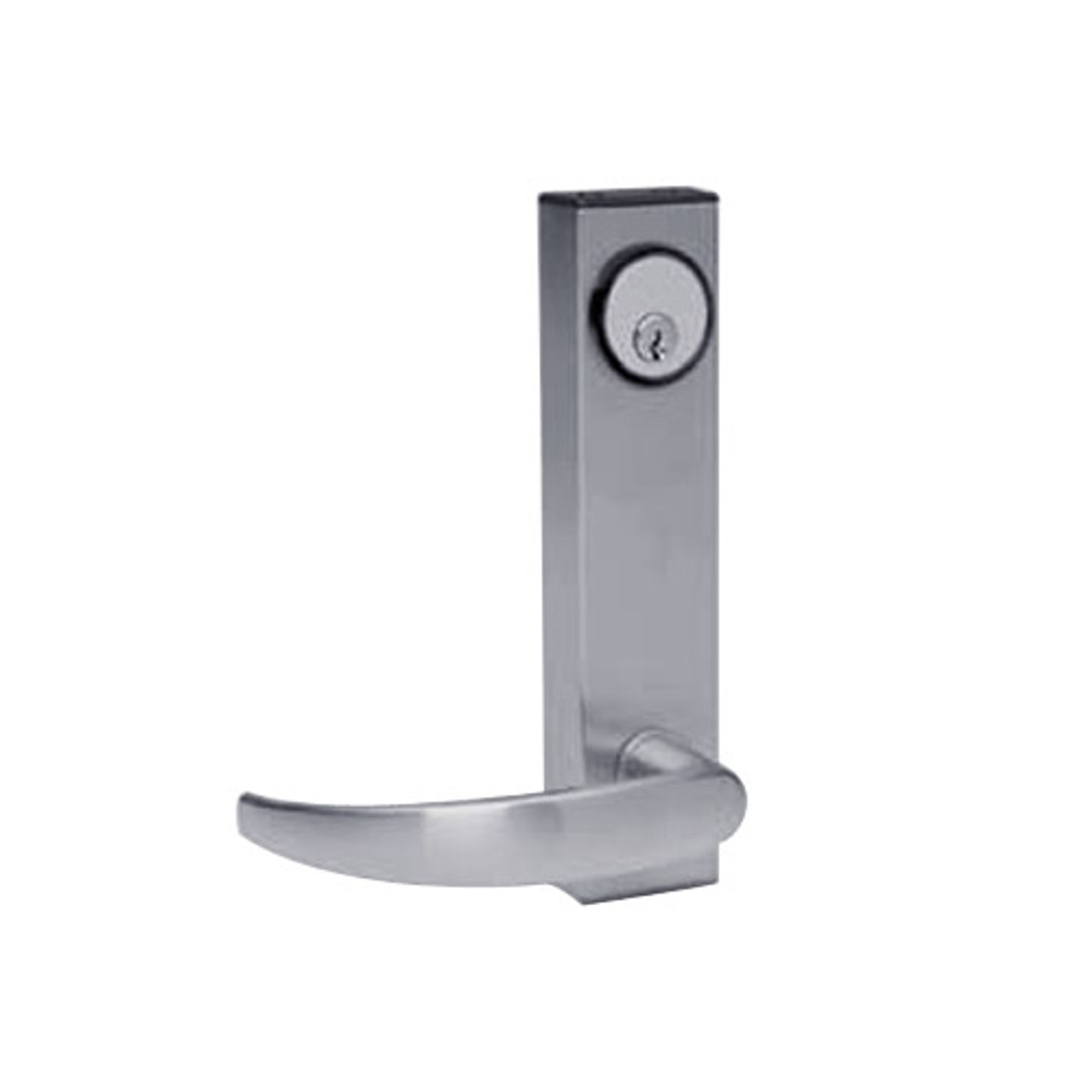 3080-01-0-37-US32D Adams Rite Standard Entry Trim with Curve Lever in Satin Stainless Finish
