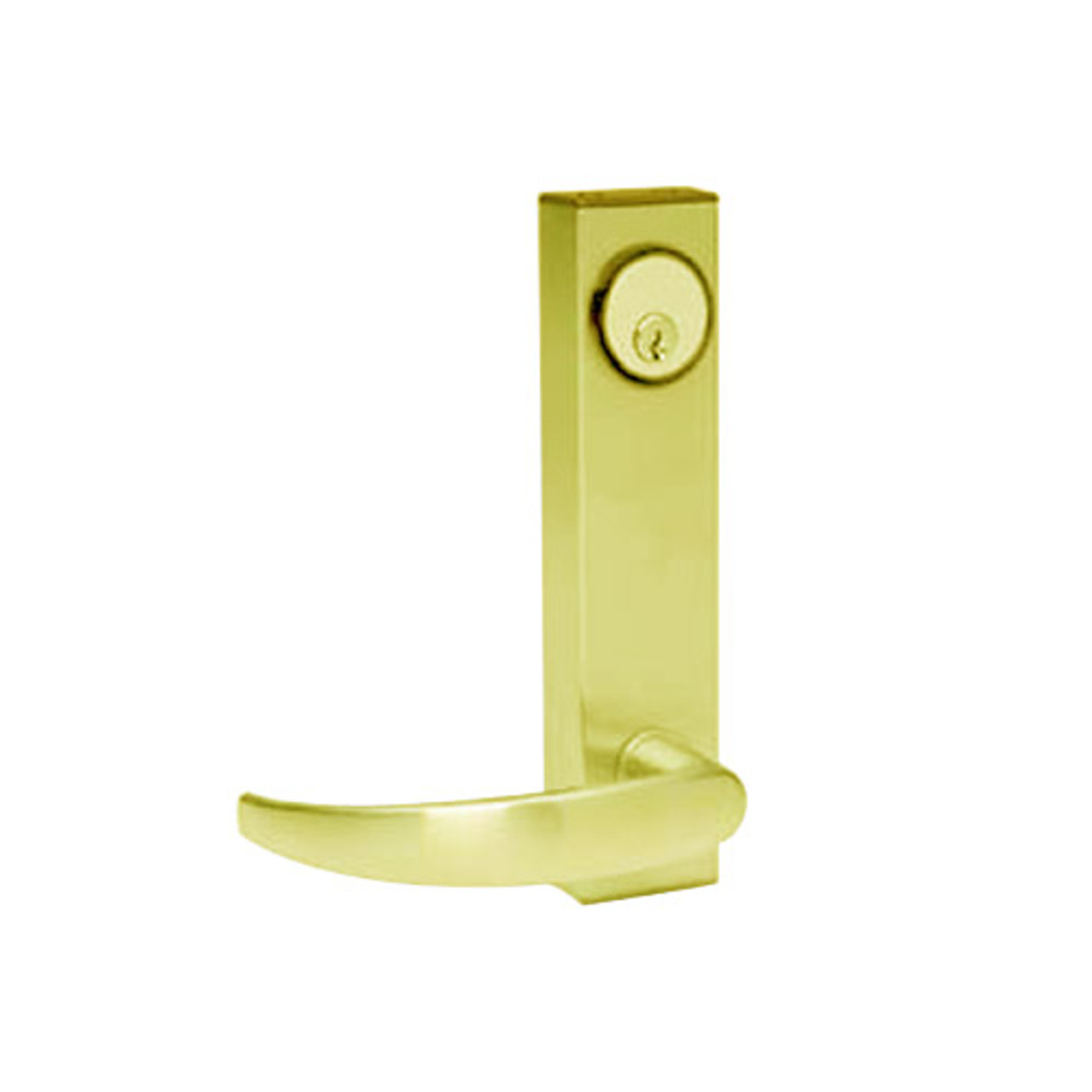 3080-01-0-93-US3 Adams Rite Standard Entry Trim with Curve Lever in Bright Brass Finish