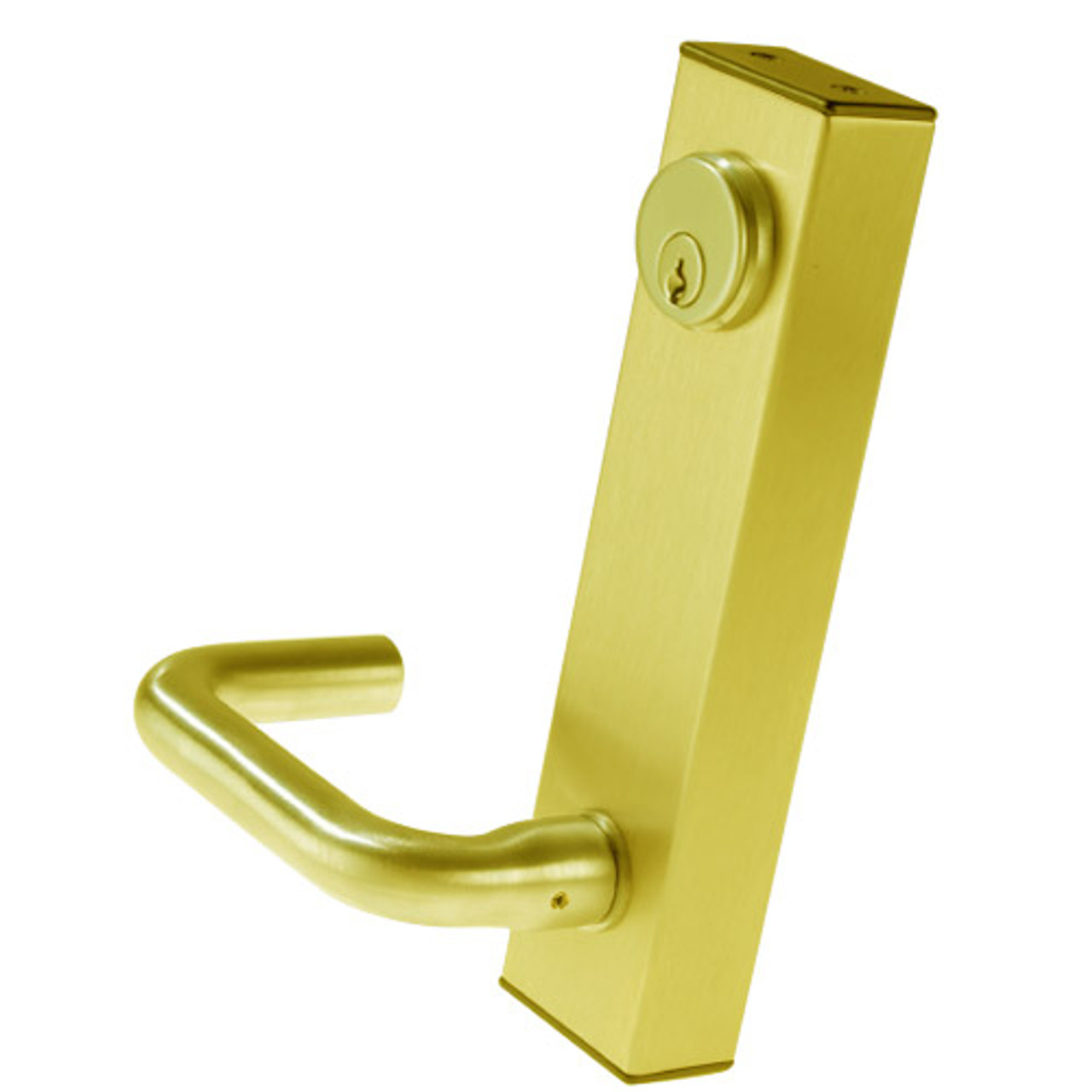 3080-02-0-34-US3 Adams Rite Standard Entry Trim with Round Lever in Bright Brass Finish