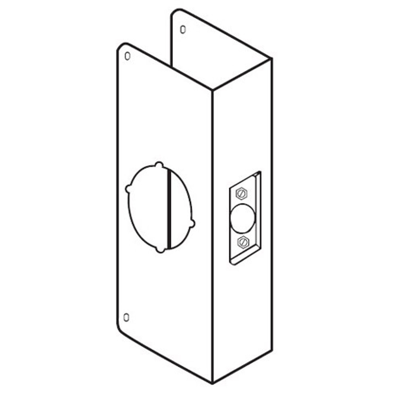 212C-S-CW Don Jo Wrap-Around Plate for thicker Doors