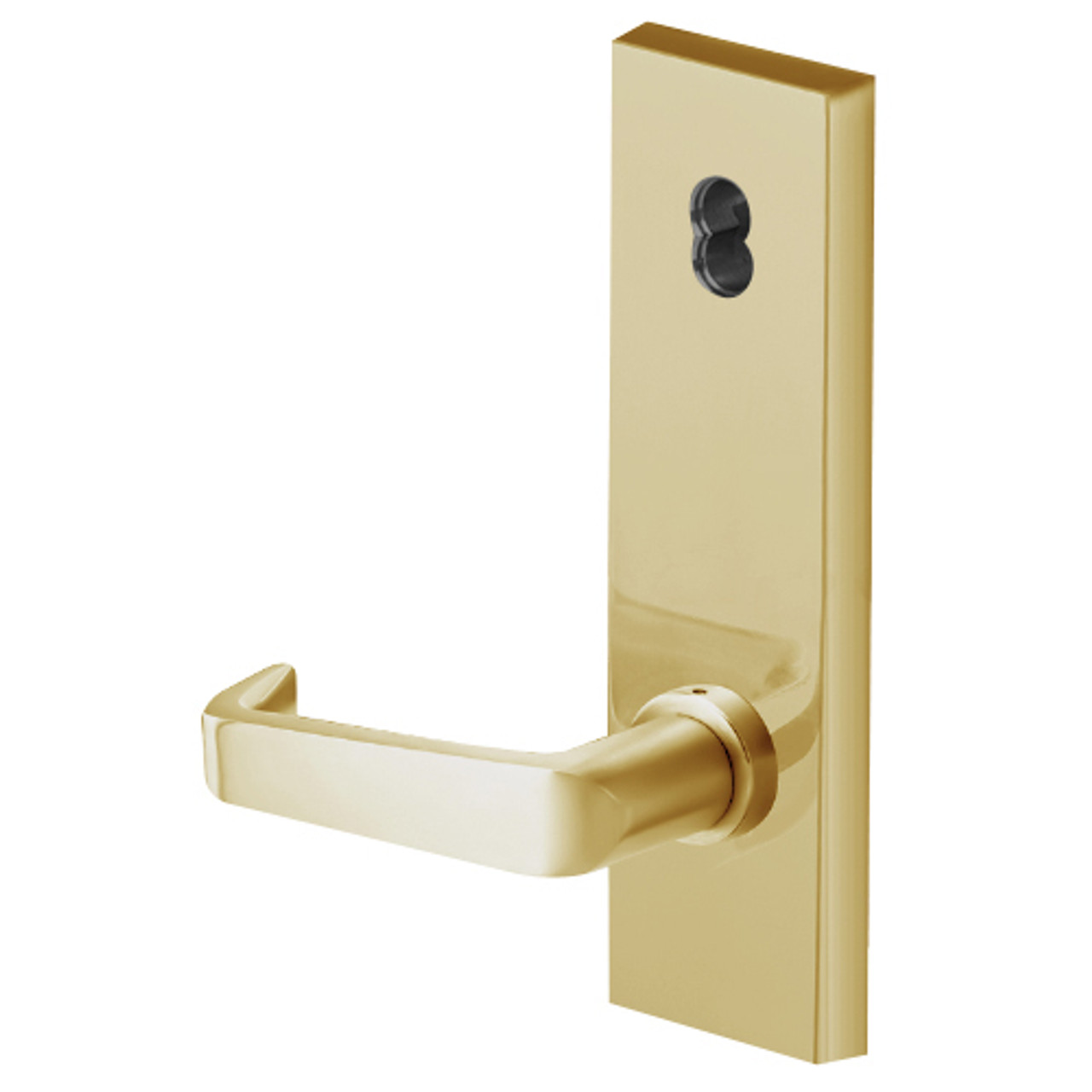 45HW7DEU15N606RQE Best 40HW series Single Key Latch Fail Secure Electromechanical Mortise Lever Lock with Contour w/ Angle Return Style in Satin Brass