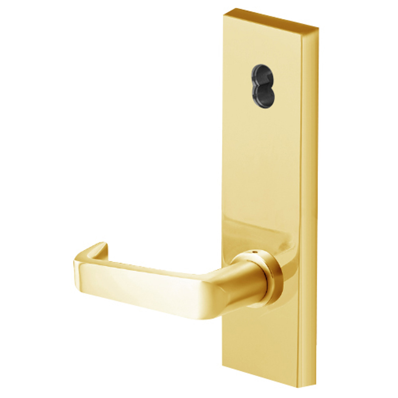 45HW7DEL15N60512V Best 40HW series Single Key Latch Fail Safe Electromechanical Mortise Lever Lock with Contour w/ Angle Return Style in Bright Brass