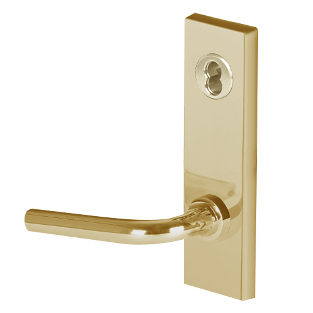 45HW7DEL12M606 Best 40HW series Single Key Latch Fail Safe Electromechanical Mortise Lever Lock with Solid Tube w/ No Return Style in Satin Brass