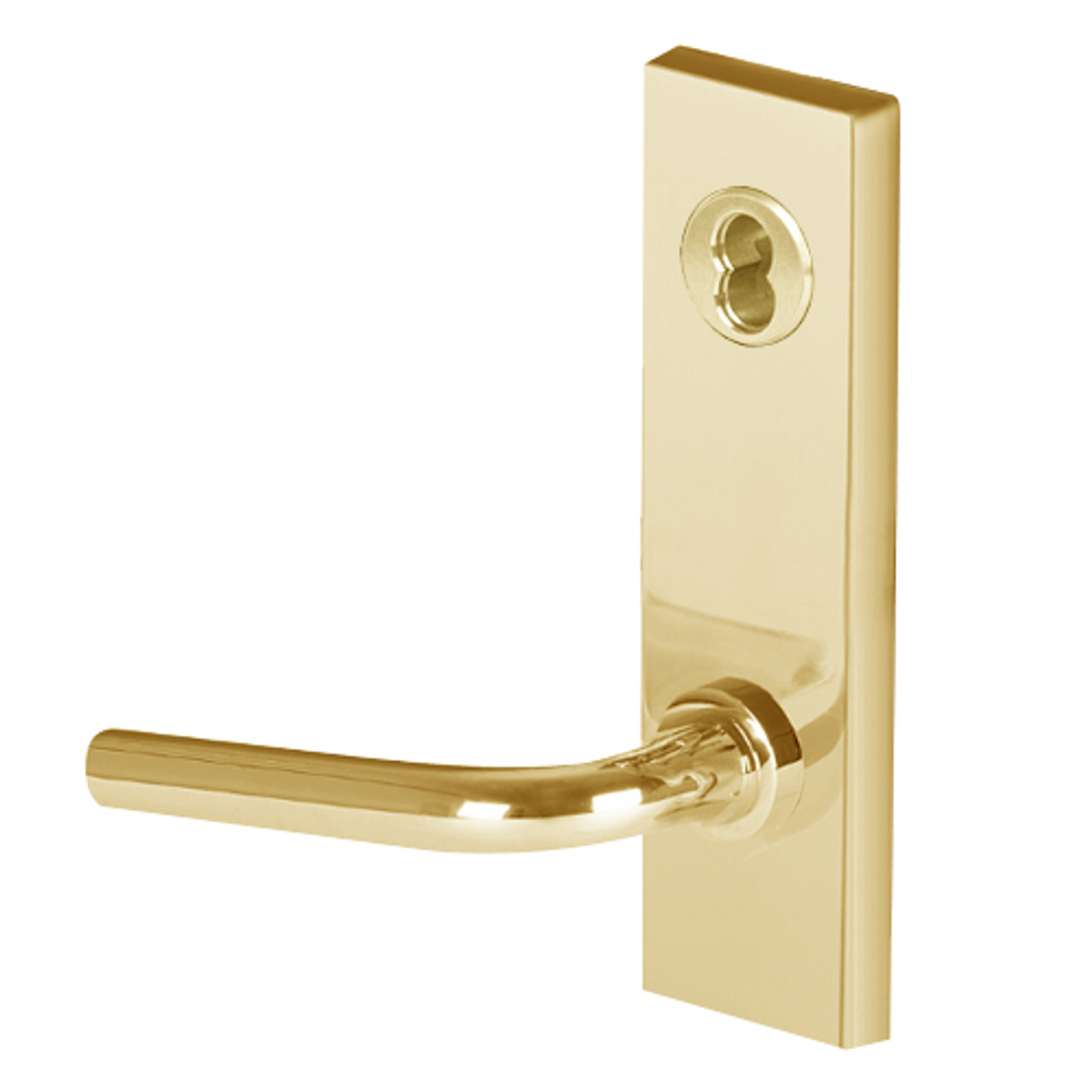45HW7DEL12M605RQE12V Best 40HW series Single Key Latch Fail Safe Electromechanical Mortise Lever Lock with Solid Tube w/ No Return Style in Bright Brass