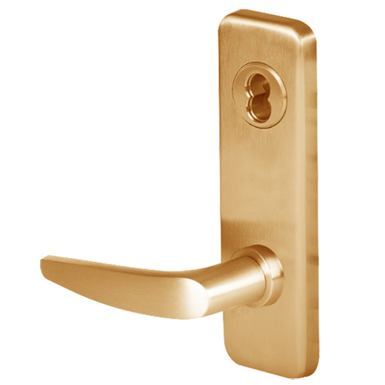 45HW7DEL16J612RQE Best 40HW series Single Key Latch Fail Safe Electromechanical Mortise Lever Lock with Curved w/ No Return Style in Satin Bronze