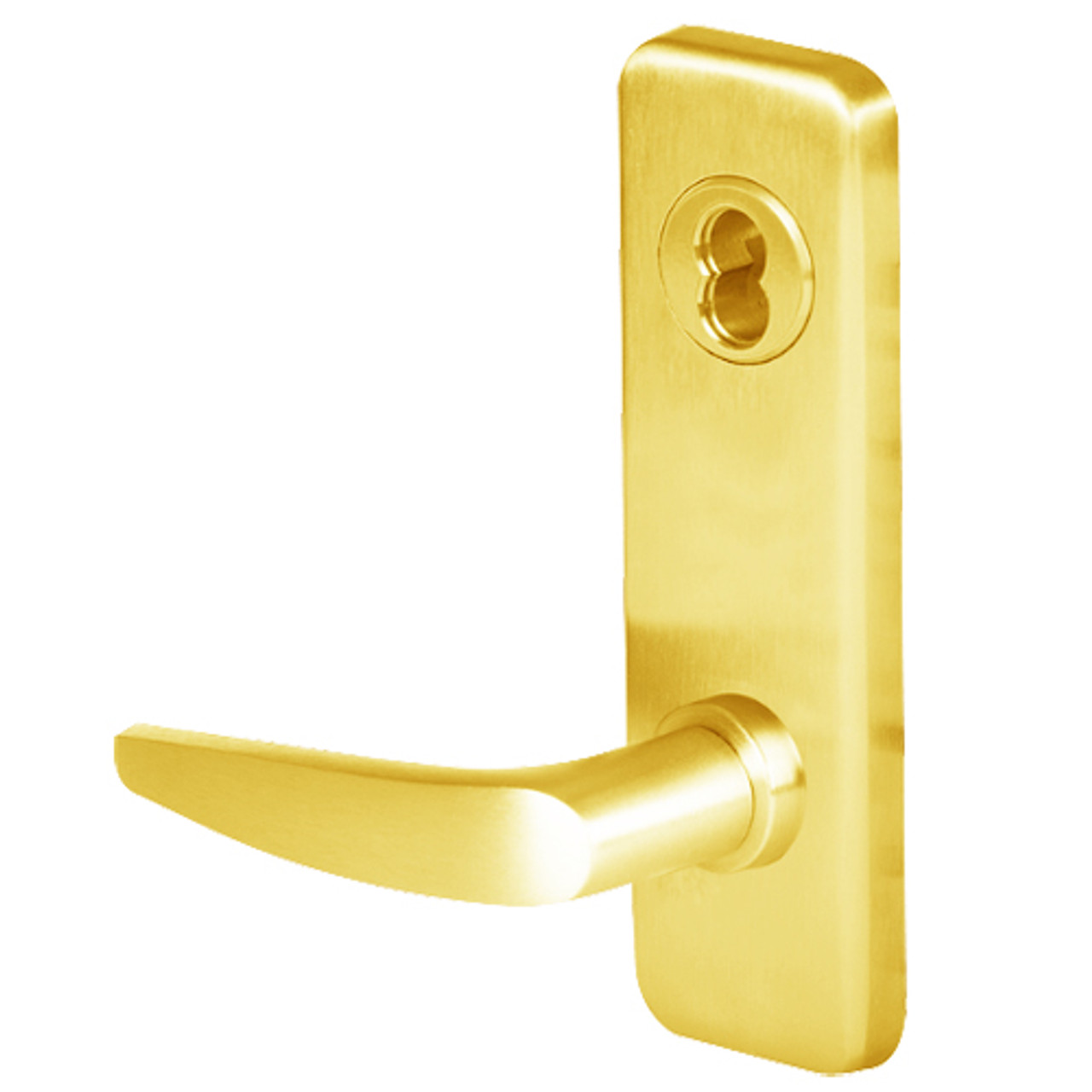 45HW7WEL16J605RQE12V Best 40HW series Double Key Latch Fail Safe Electromechanical Mortise Lever Lock with Curved w/ No Return Style in Bright Brass