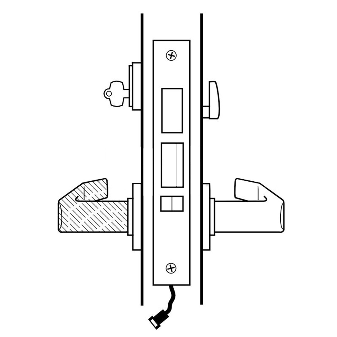 45HW7TDEU15M612 Best 40HW series Single Key Deadbolt Fail Secure Electromechanical Mortise Lever Lock with Contour w/ Angle Return Style in Satin Bronze