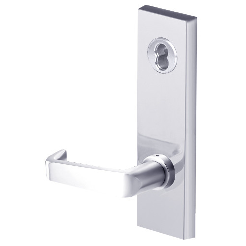 45HW7TDEU15M625RQE12V Best 40HW series Single Key Deadbolt Fail Secure Electromechanical Mortise Lever Lock with Contour w/ Angle Return Style in Bright Chrome