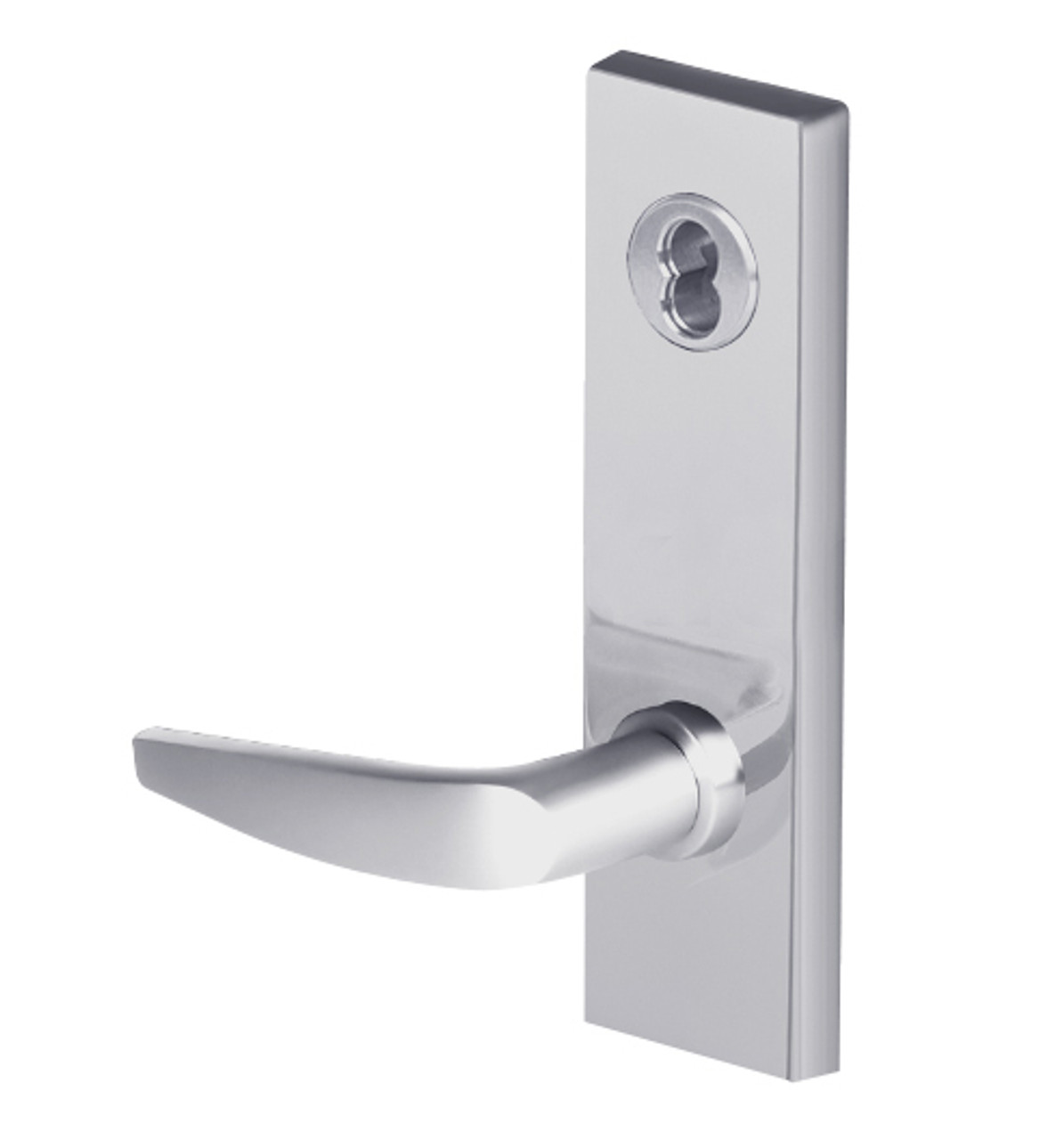 45HW7TDEU16M626RQE12V Best 40HW series Single Key Deadbolt Fail Secure Electromechanical Mortise Lever Lock with Curved w/ No Return Style in Satin Chrome
