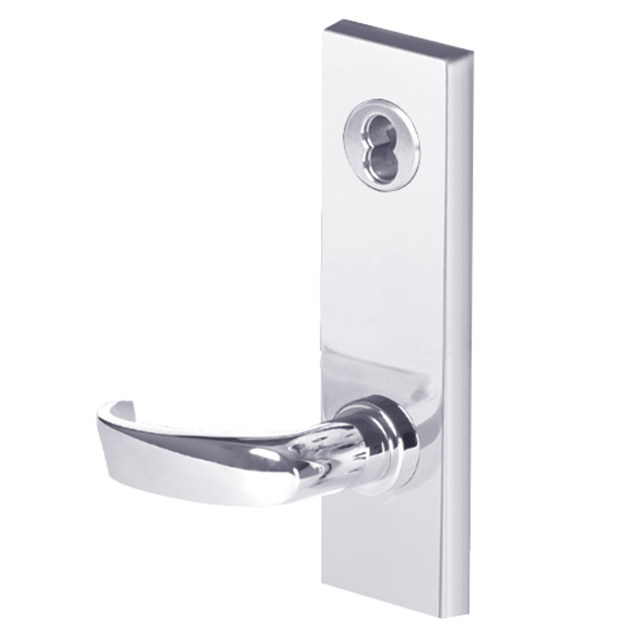 45HW7TDEL14M625RQE Best 40HW series Single Key Deadbolt Fail Safe Electromechanical Mortise Lever Lock with Curved w/ Return Style in Bright Chrome
