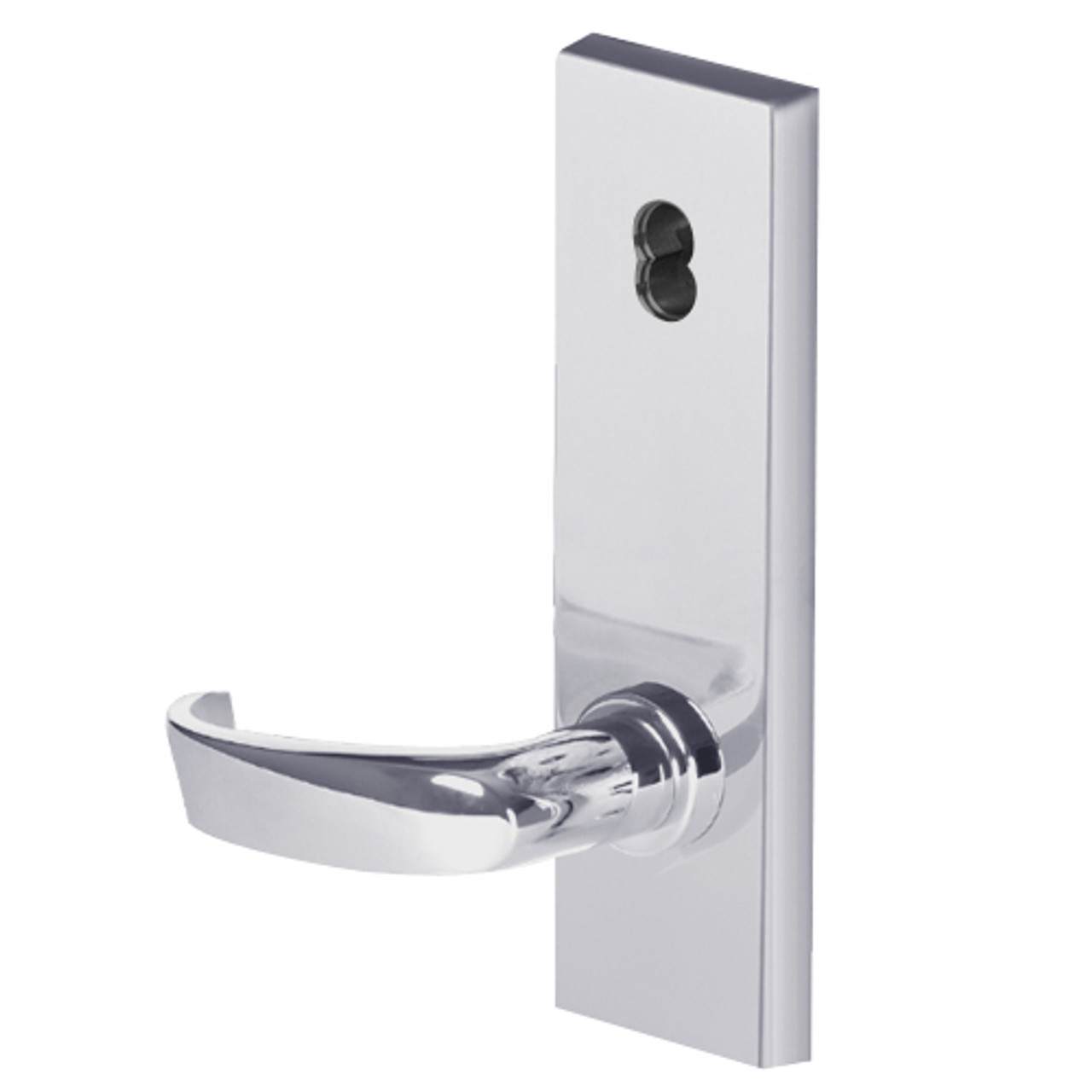 45HW7TDEL14N626RQE12V Best 40HW series Single Key Deadbolt Fail Safe Electromechanical Mortise Lever Lock with Curved w/ Return Style in Satin Chrome