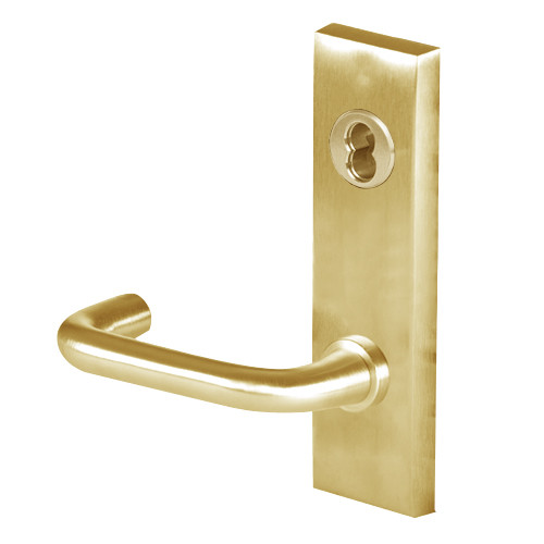 45HW7TWEU3M606RQE12V Best 40HW series Double Key Deadbolt Fail Secure Electromechanical Mortise Lever Lock with Solid Tube w/ Return Style in Satin Brass