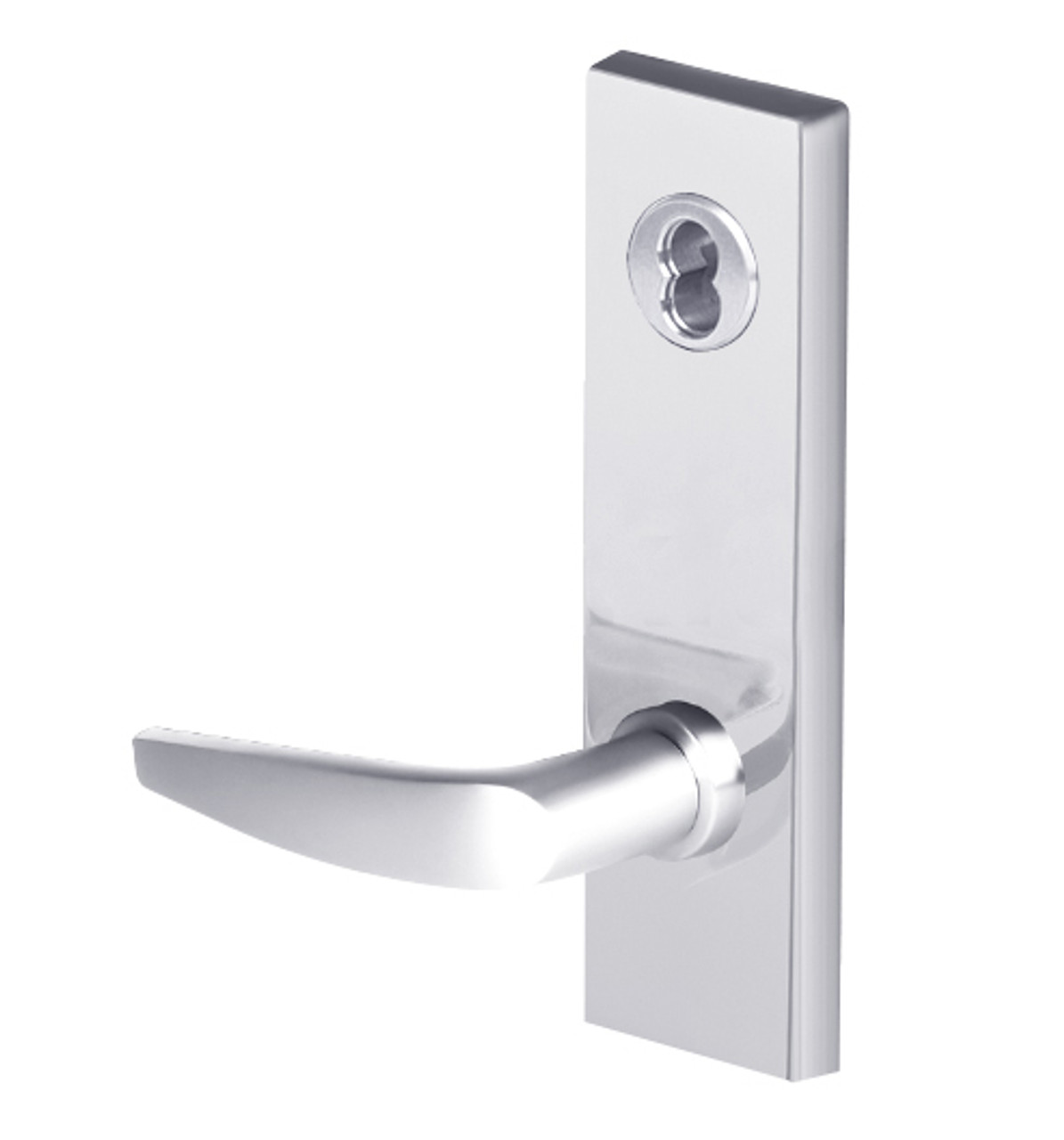 45HW7TWEU16M625 Best 40HW series Double Key Deadbolt Fail Secure Electromechanical Mortise Lever Lock with Curved w/ No Return Style in Bright Chrome