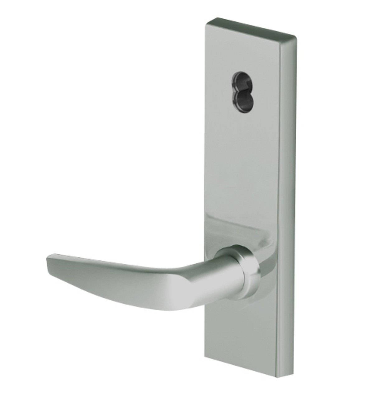 45HW7TWEU16N619RQE Best 40HW series Double Key Deadbolt Fail Secure Electromechanical Mortise Lever Lock with Curved w/ No Return Style in Satin Nickel