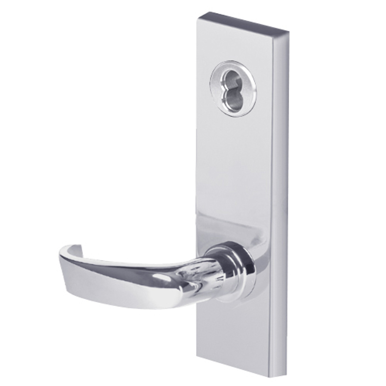 45HW7TWEL14M62612V Best 40HW series Double Key Deadbolt Fail Safe Electromechanical Mortise Lever Lock with Curved w/ Return Style in Satin Chrome