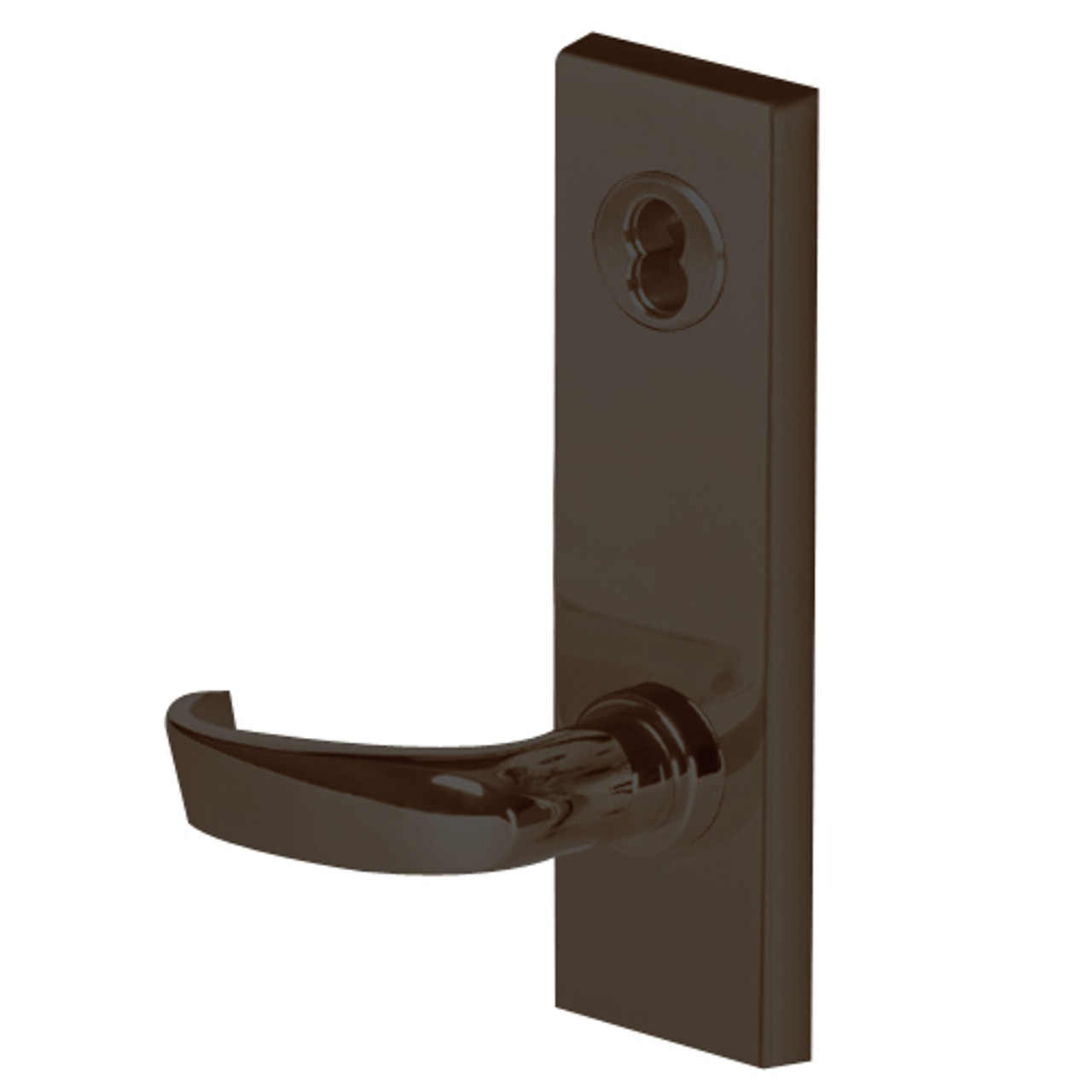 45HW7TWEL14M613RQE12V Best 40HW series Double Key Deadbolt Fail Safe Electromechanical Mortise Lever Lock with Curved w/ Return Style in Oil Rubbed Bronze