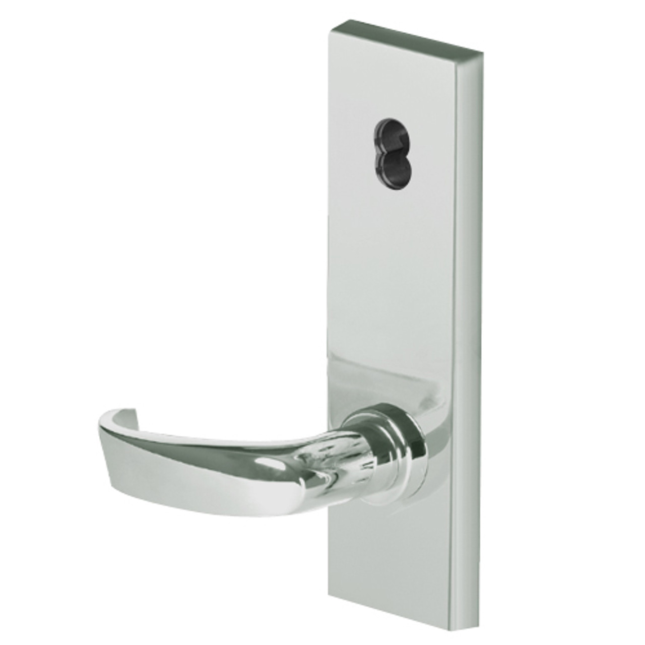 45HW7TWEL14N619RQE Best 40HW series Double Key Deadbolt Fail Safe Electromechanical Mortise Lever Lock with Curved w/ Return Style in Satin Nickel