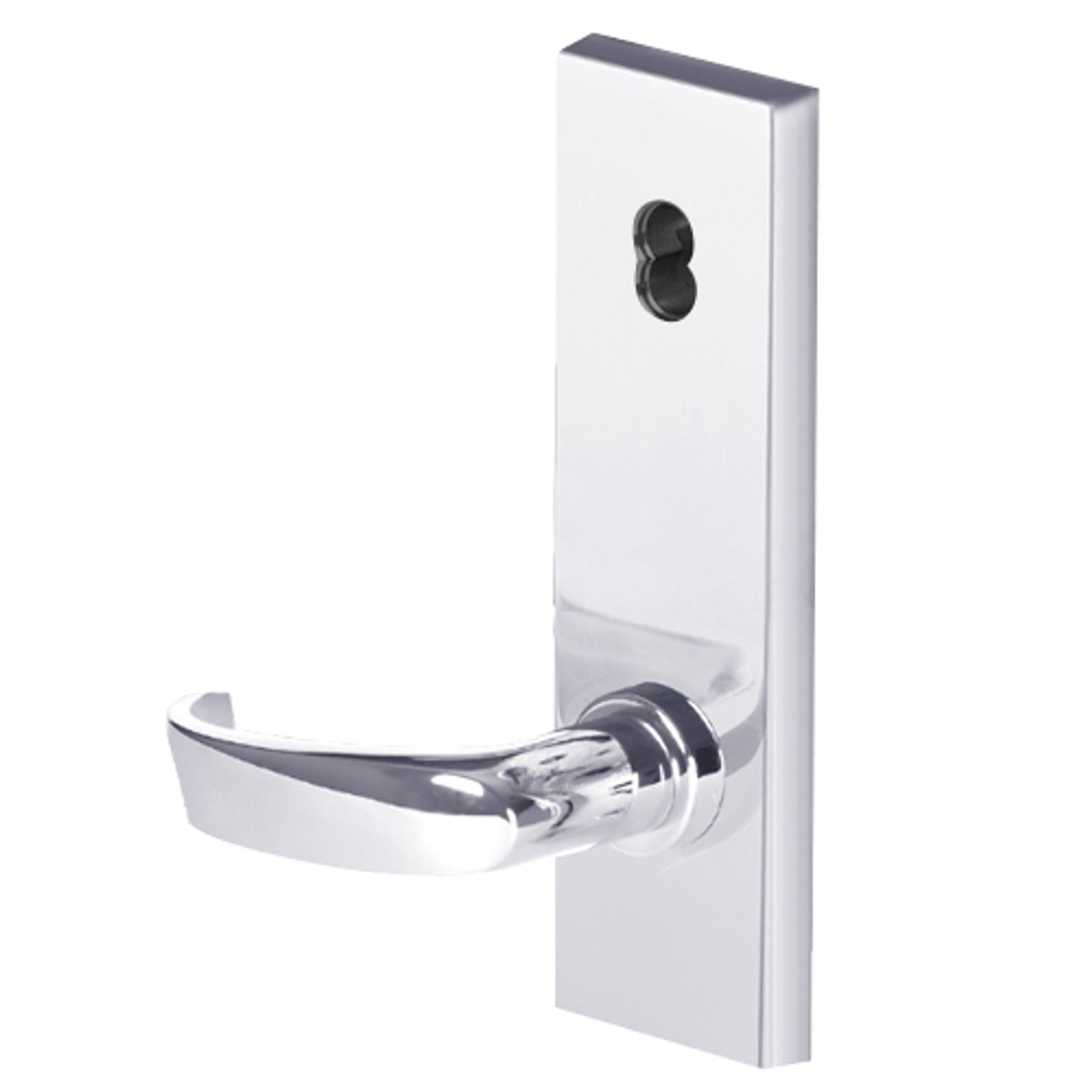 45HW7TWEL14N625RQE Best 40HW series Double Key Deadbolt Fail Safe Electromechanical Mortise Lever Lock with Curved w/ Return Style in Bright Chrome