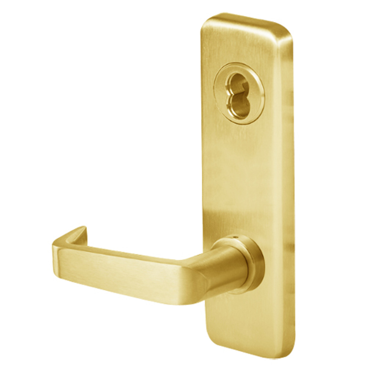 45HW7TWEL15J605 Best 40HW series Double Key Deadbolt Fail Safe Electromechanical Mortise Lever Lock with Contour w/ Angle Return Style in Bright Brass