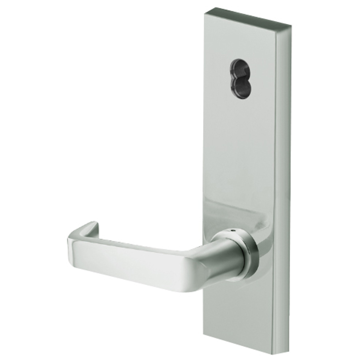 45HW7TWEL15N619RQE Best 40HW series Double Key Deadbolt Fail Safe Electromechanical Mortise Lever Lock with Contour w/ Angle Return Style in Satin Nickel