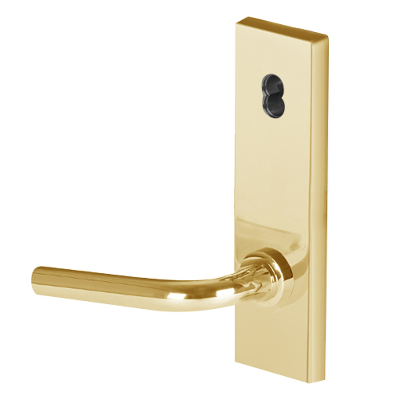 45HW7TWEL12N605 Best 40HW series Double Key Deadbolt Fail Safe Electromechanical Mortise Lever Lock with Solid Tube w/ No Return Style in Bright Brass