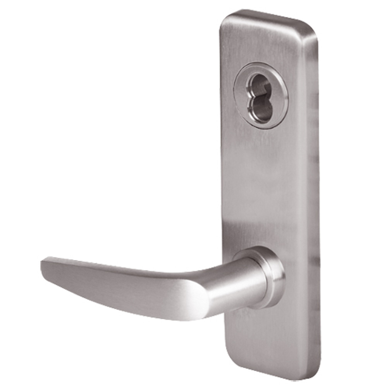 45HW7TWEL16J630 Best 40HW series Double Key Deadbolt Fail Safe Electromechanical Mortise Lever Lock with Curved w/ No Return Style in Satin Stainless Steel