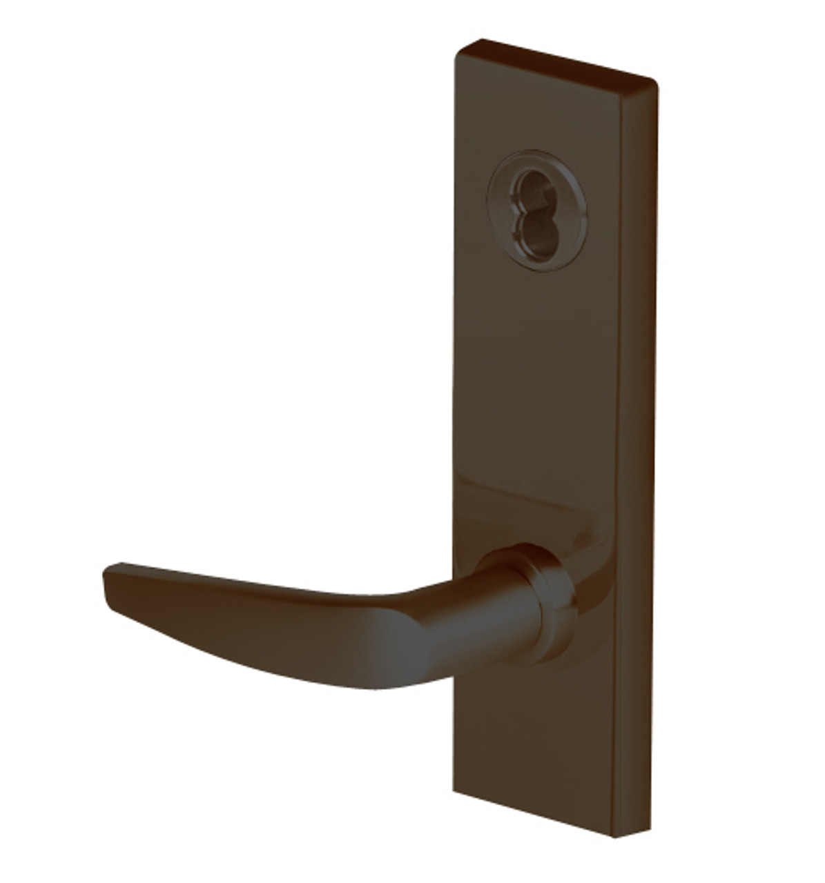 45HW7TWEL16M613RQE Best 40HW series Double Key Deadbolt Fail Safe Electromechanical Mortise Lever Lock with Curved w/ No Return Style in Oil Rubbed Bronze