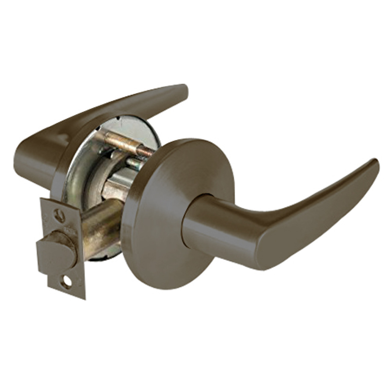 9K30N16LSTK613LM Best 9K Series Passage Heavy Duty Cylindrical Lever Locks with Curved Without Return Lever Design in Oil Rubbed Bronze