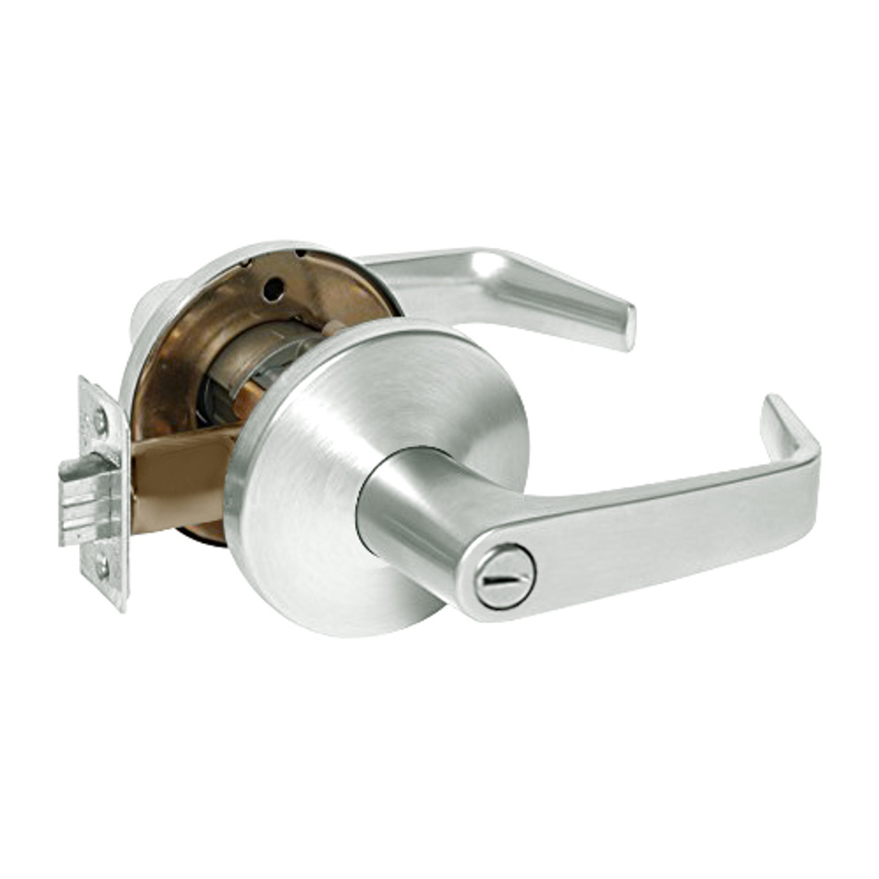 9K30L15LS3618LM Best 9K Series Privacy Heavy Duty Cylindrical Lever Locks with Contour Angle with Return Lever Design in Bright Nickel