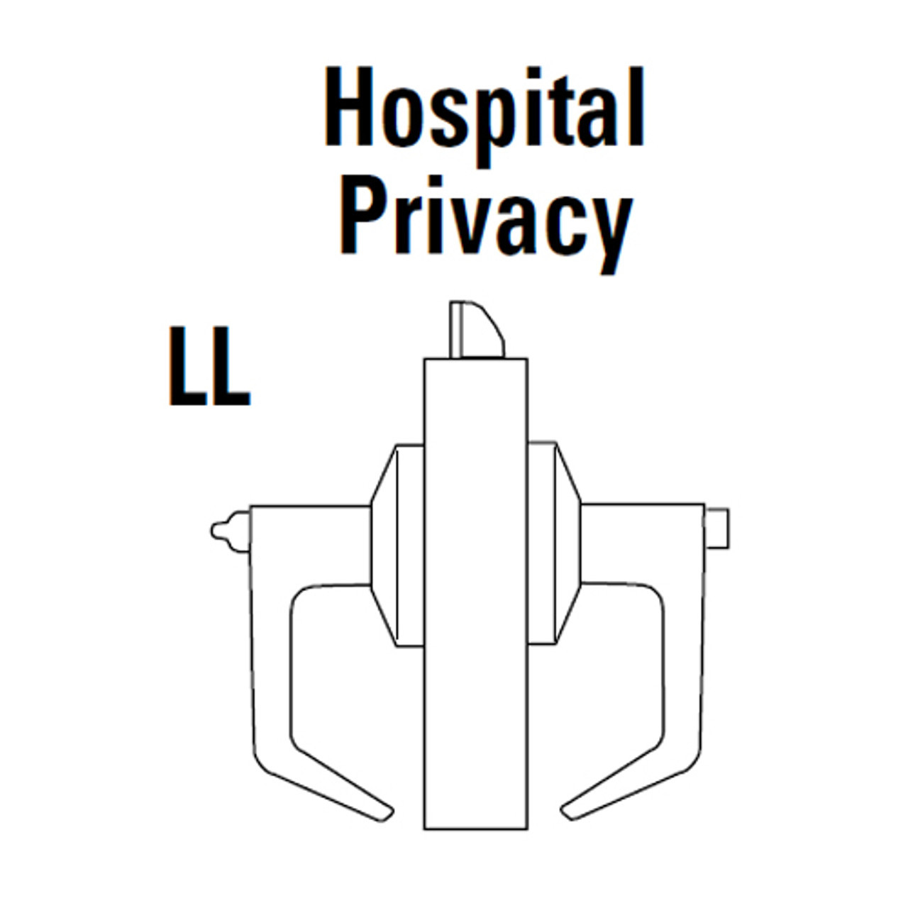 9K30LL14DSTK625LM Best 9K Series Hospital Privacy Heavy Duty Cylindrical Lever Locks in Bright Chrome