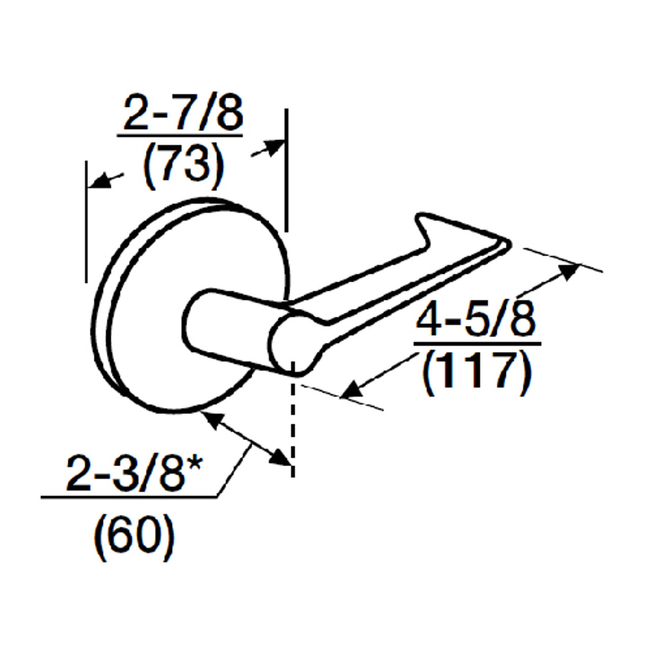 ML2051-ESF-630-M31 Corbin Russwin ML2000 Series Mortise Office Trim Pack with Essex Lever in Satin Stainless