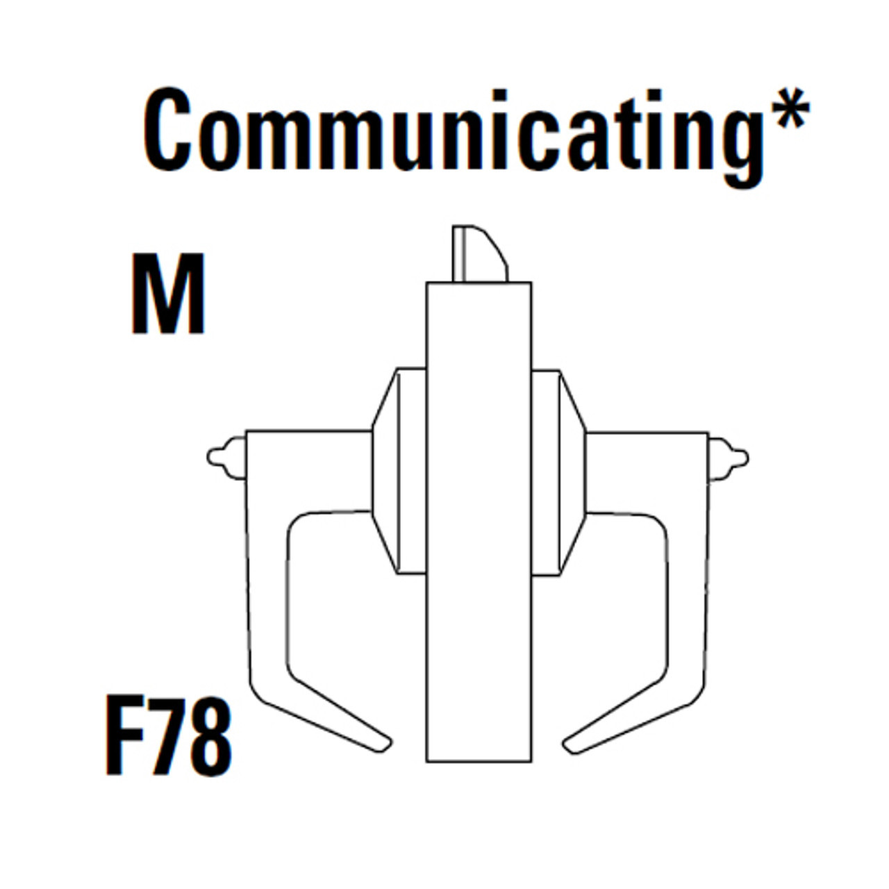 9K30M14CSTK611LM Best 9K Series Communicating Heavy Duty Cylindrical Lever Locks in Bright Bronze