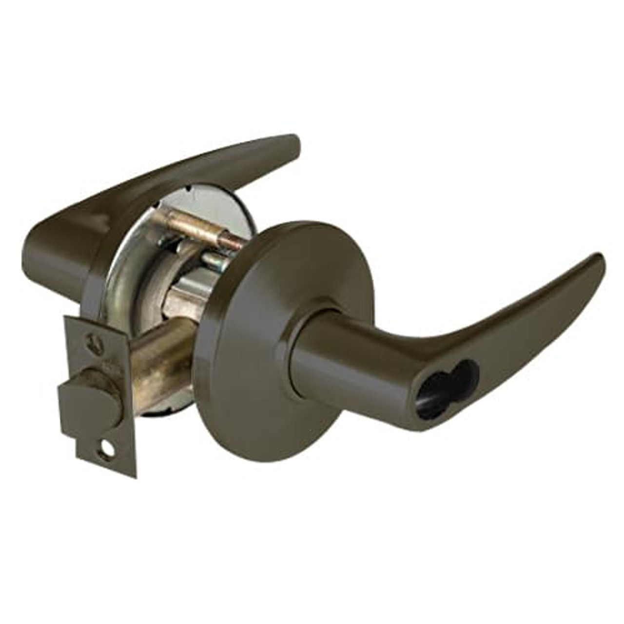 9K37C16DSTK613LM Best 9K Series Corridor Cylindrical Lever Locks with Curved without Return Lever Design Accept 7 Pin Best Core in Oil Rubbed Bronze