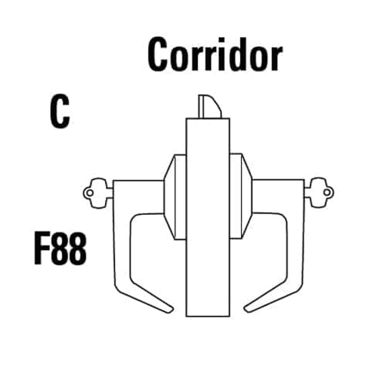 9K37C15KS3626LM Best 9K Series Corridor Cylindrical Lever Locks with Contour Angle with Return Lever Design Accept 7 Pin Best Core in Satin Chrome