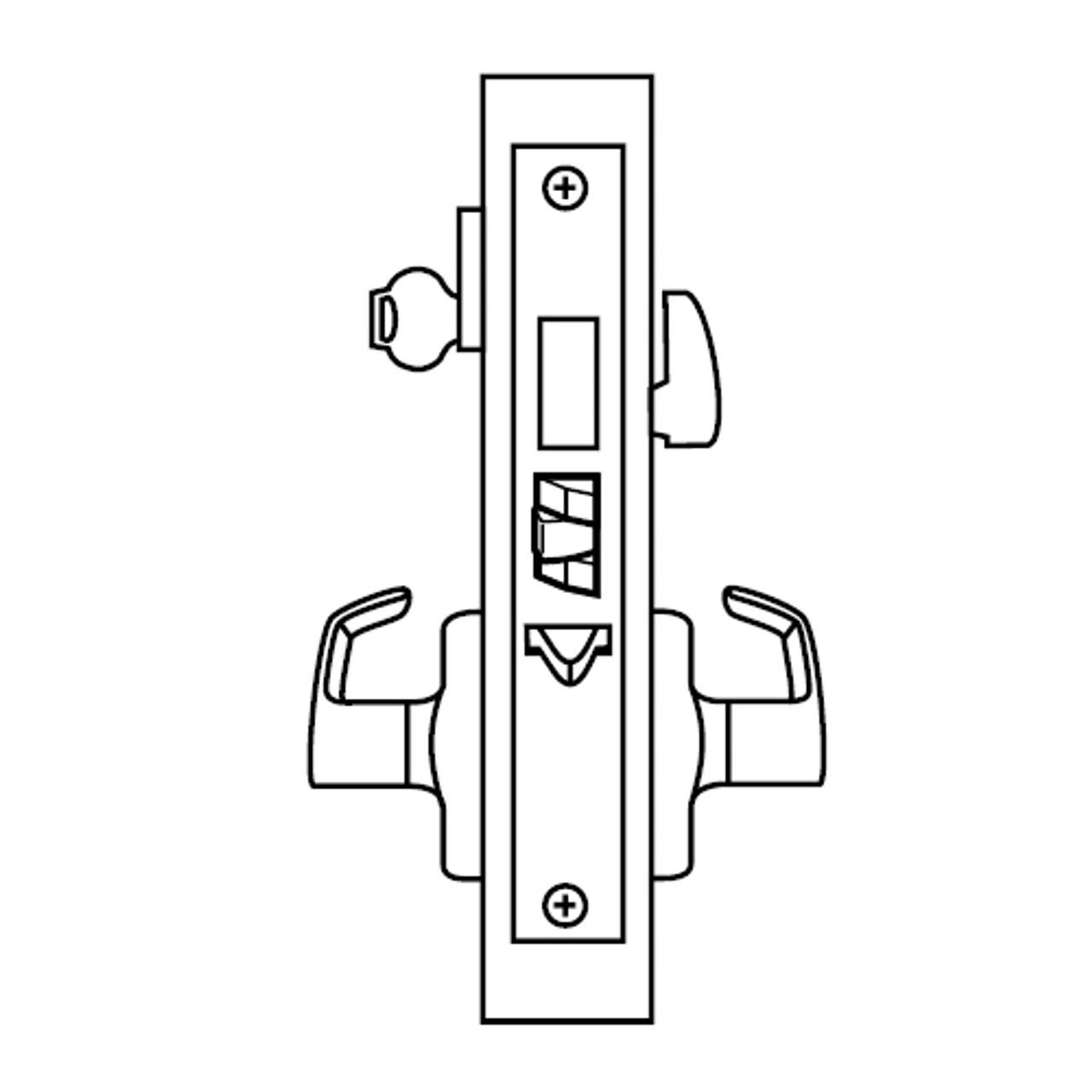 ML2075-ESA-618-CL6 Corbin Russwin ML2000 Series IC 6-Pin Less Core Mortise Entrance or Office Security Locksets with Essex Lever and Deadbolt in Bright Nickel