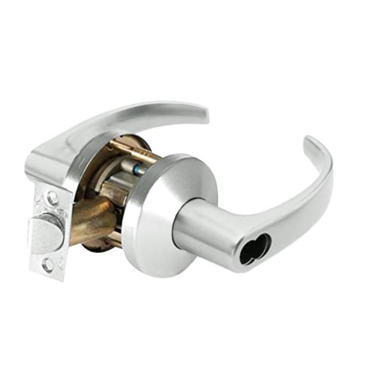 9K37IN14KS3618LM Best 9K Series Intruder Cylindrical Lever Locks with Curved with Return Lever Design Accept 7 Pin Best Core in Bright Nickel