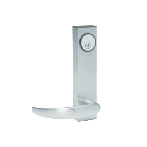 3080E-01-0-36-35 US32 Adams Rite Electrified Entry Trim with Curve Lever in Bright Stainless Finish