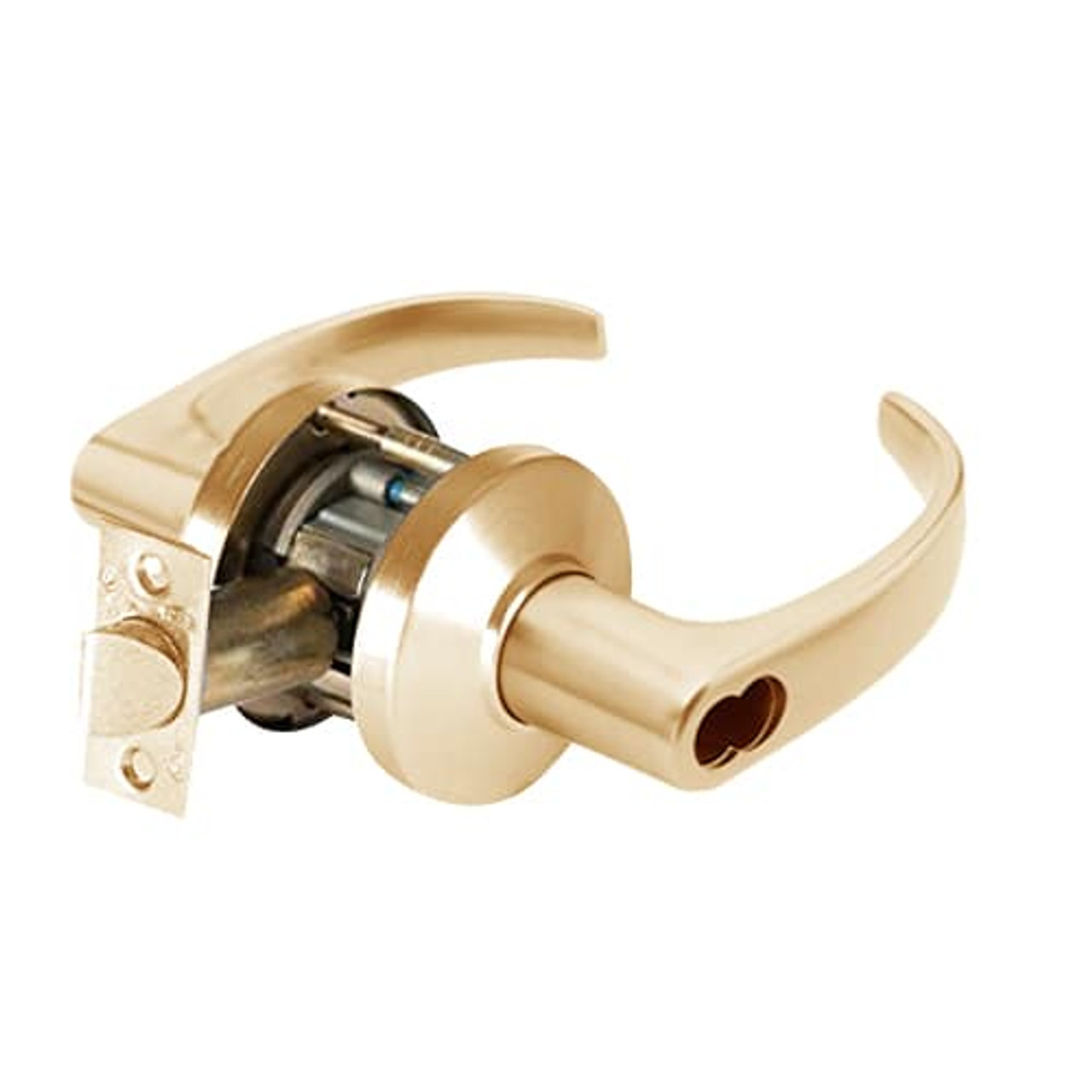 9K37W14CSTK612LM Best 9K Series Institutional Cylindrical Lever Locks with Curved with Return Lever Design Accept 7 Pin Best Core in Satin Bronze