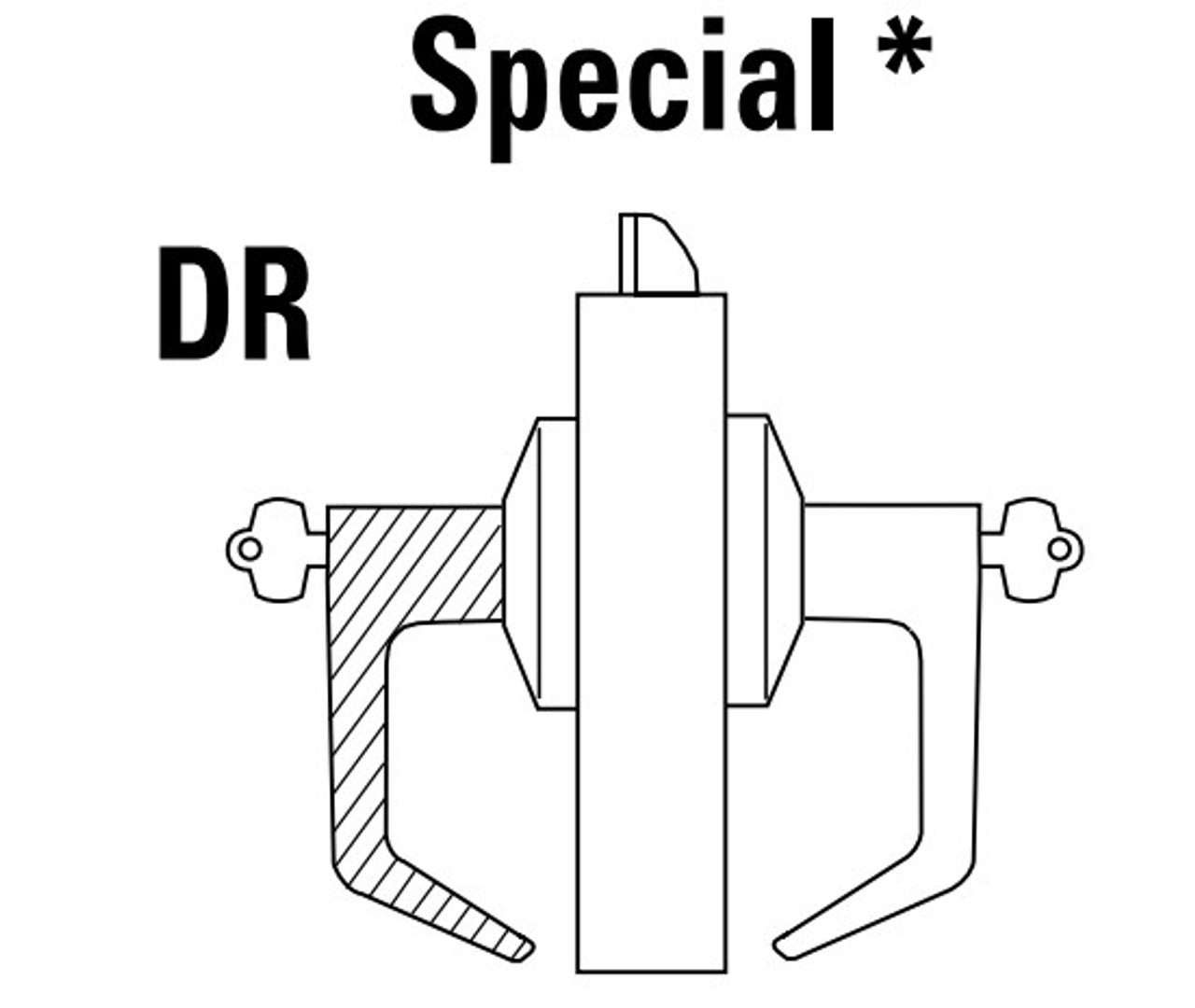 9K37DR15CSTK619LM Best 9K Series Special Function Cylindrical Lever Locks with Contour Angle with Return Lever Design Accept 7 Pin Best Core in Satin Nickel