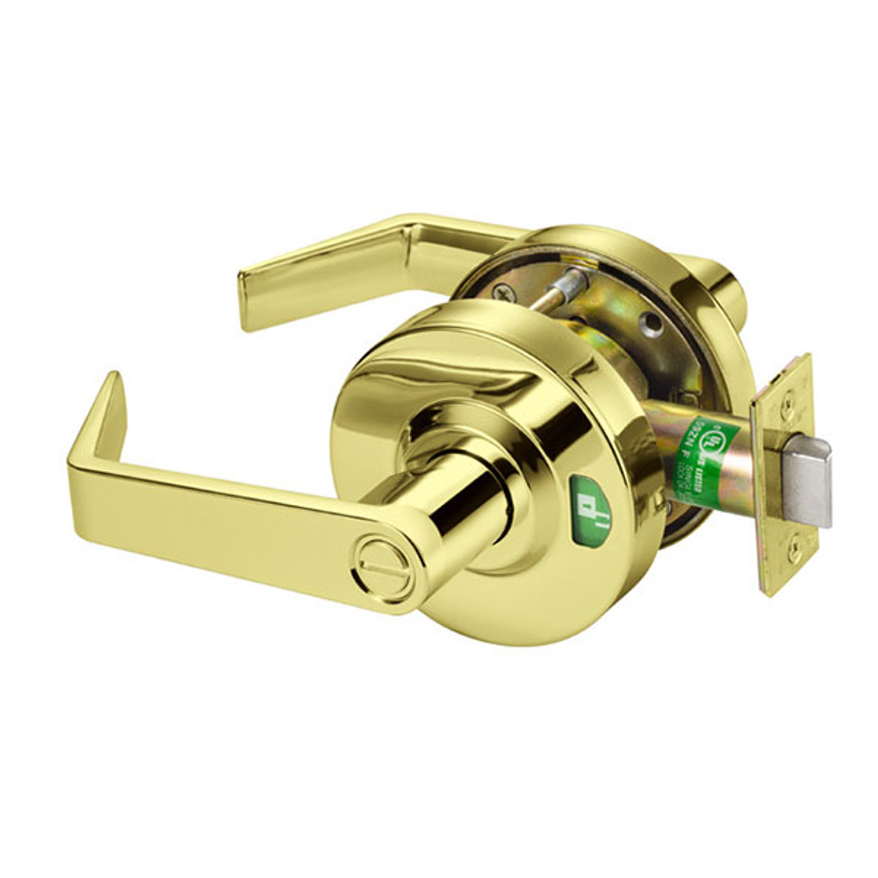 APL02-ST-605 Arrow Grade 1 Privacy Cylindrical Lock with Indicator Icons in Bright Brass