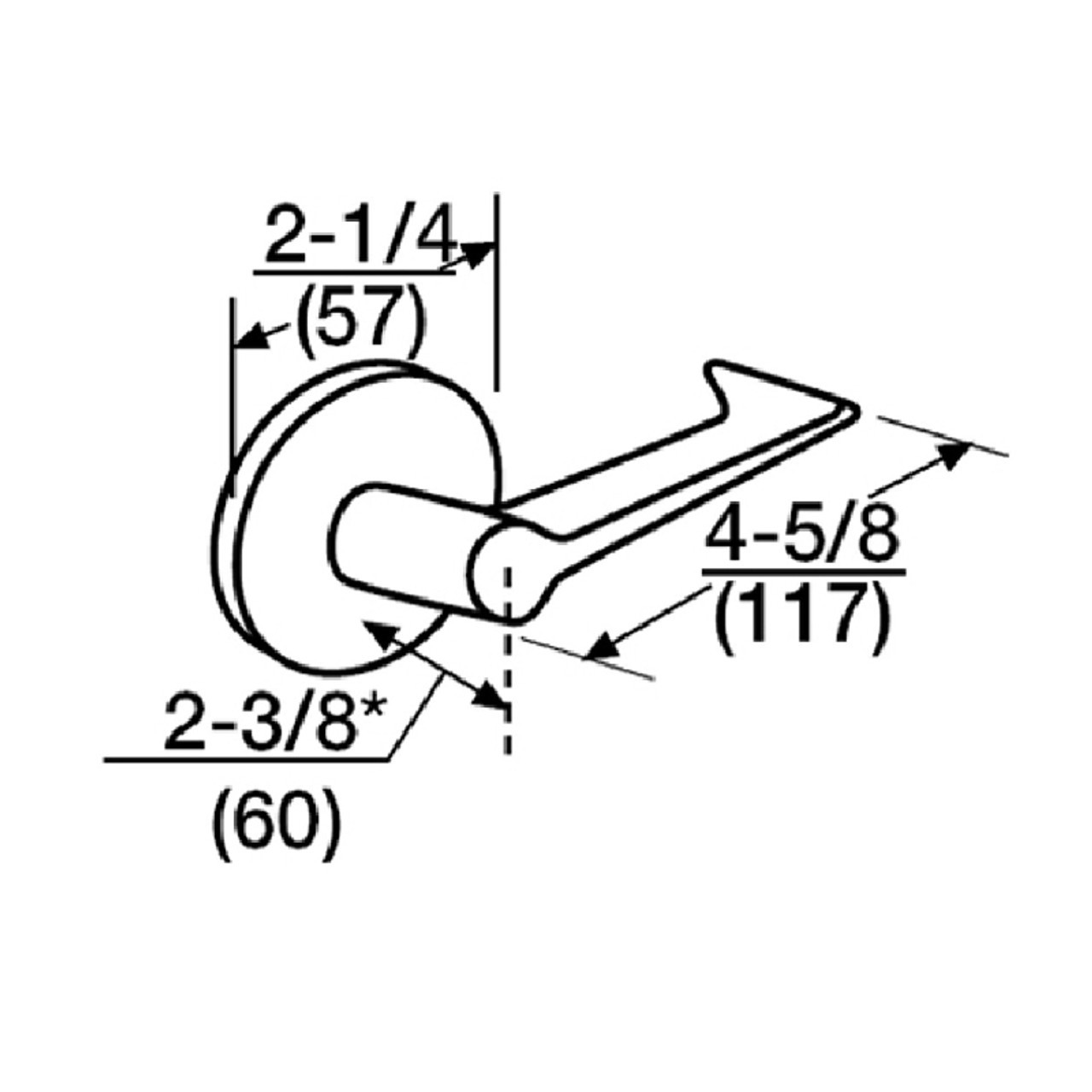 ML2042-ESB-629-CL6 Corbin Russwin ML2000 Series IC 6-Pin Less Core Mortise Entrance Locksets with Essex Lever in Bright Stainless Steel