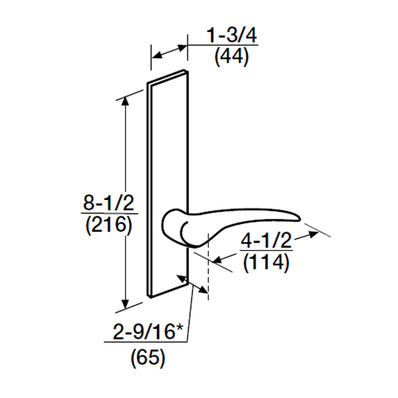 ML2010-DSR-606-LH Corbin Russwin ML2000 Series Mortise Passage Locksets with Dirke Lever in Satin Brass