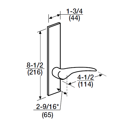 ML2051-DSR-630-LC-LH Corbin Russwin ML2000 Series Mortise Office Locksets with Dirke Lever in Satin Stainless