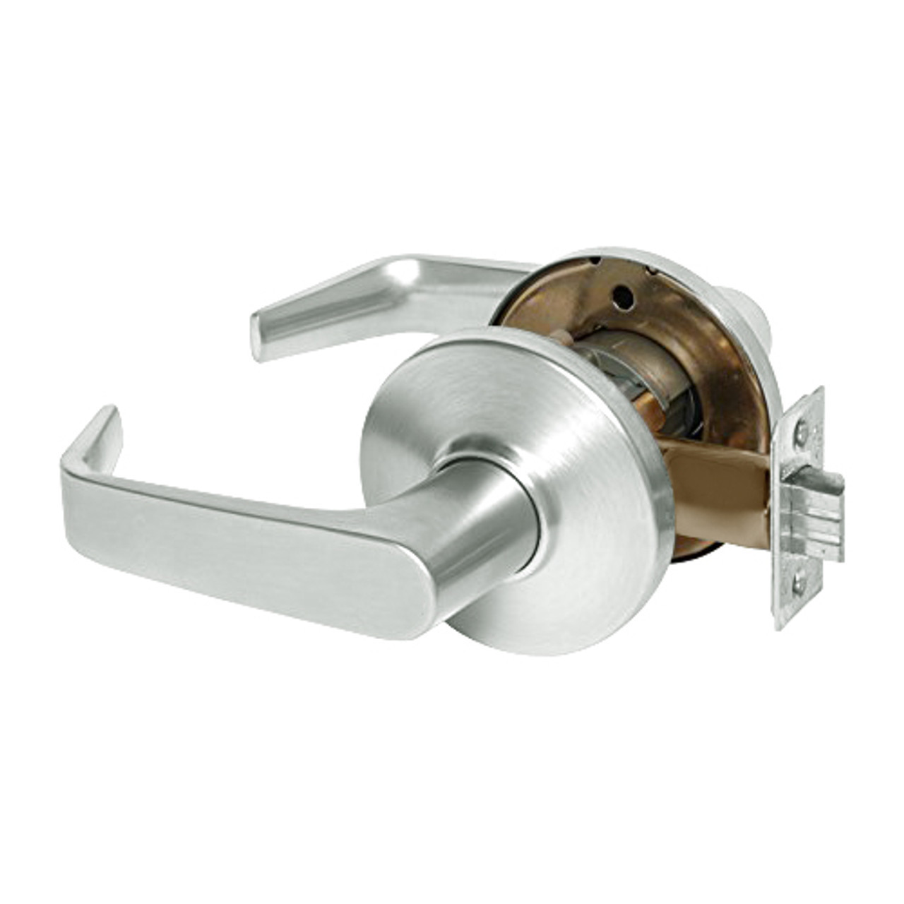 9K50N15DSTK618LM Best 9K Series Passage Heavy Duty Cylindrical Lever Locks with Contour Angle with Return Lever Design in Bright Nickel