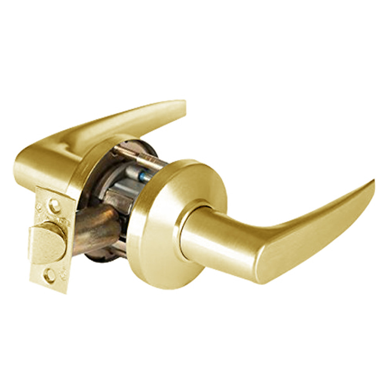 9K50N16CSTK605LM Best 9K Series Passage Heavy Duty Cylindrical Lever Locks with Curved Without Return Lever Design in Bright Brass