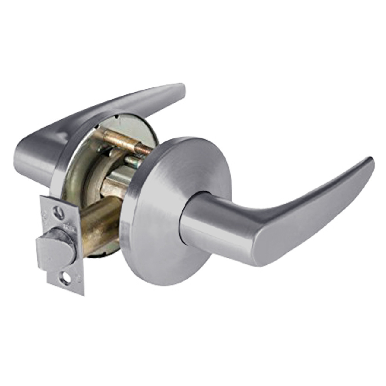 9K50N16LSTK626LM Best 9K Series Passage Heavy Duty Cylindrical Lever Locks with Curved Without Return Lever Design in Satin Chrome
