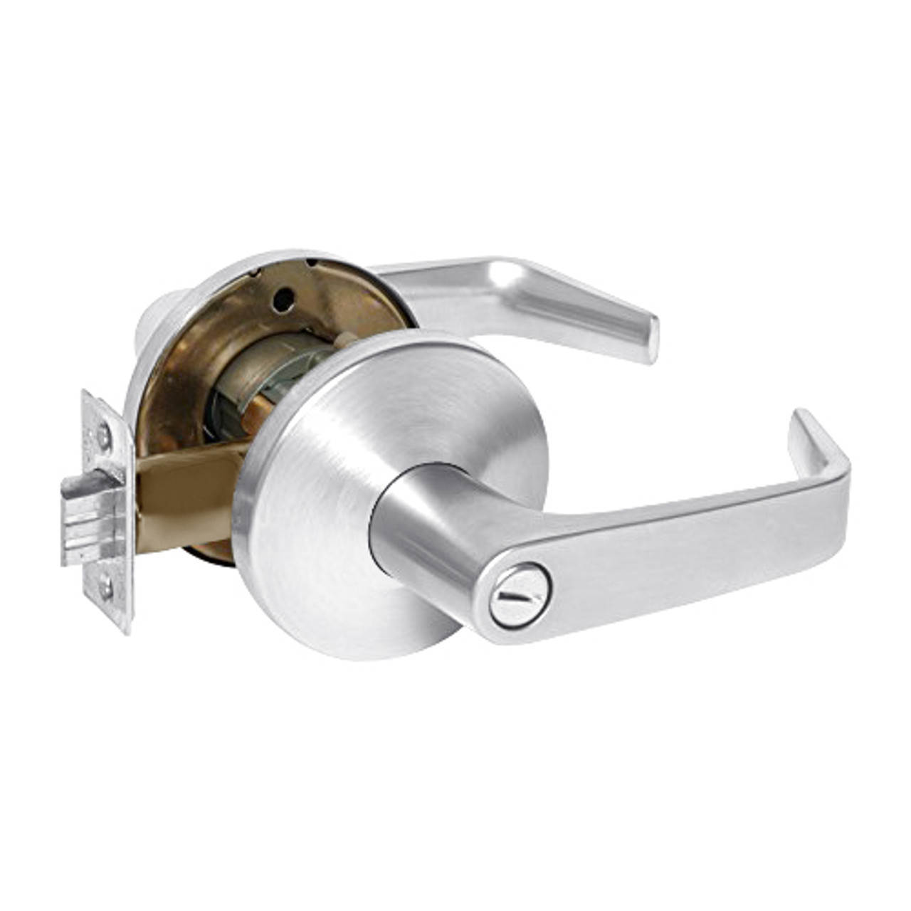 9K40L15LSTK625LM Best 9K Series Privacy Heavy Duty Cylindrical Lever Locks with Contour Angle with Return Lever Design in Bright Chrome