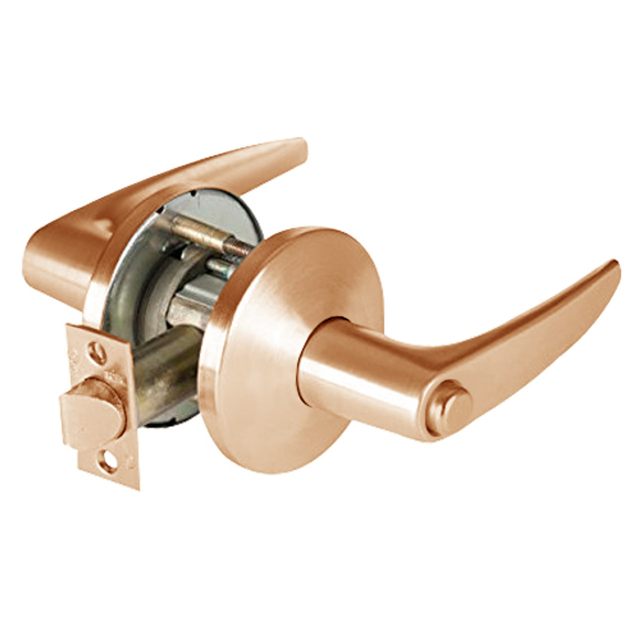 9K40L16LSTK612LM Best 9K Series Privacy Heavy Duty Cylindrical Lever Locks with Curved Without Return Lever Design in Satin Bronze