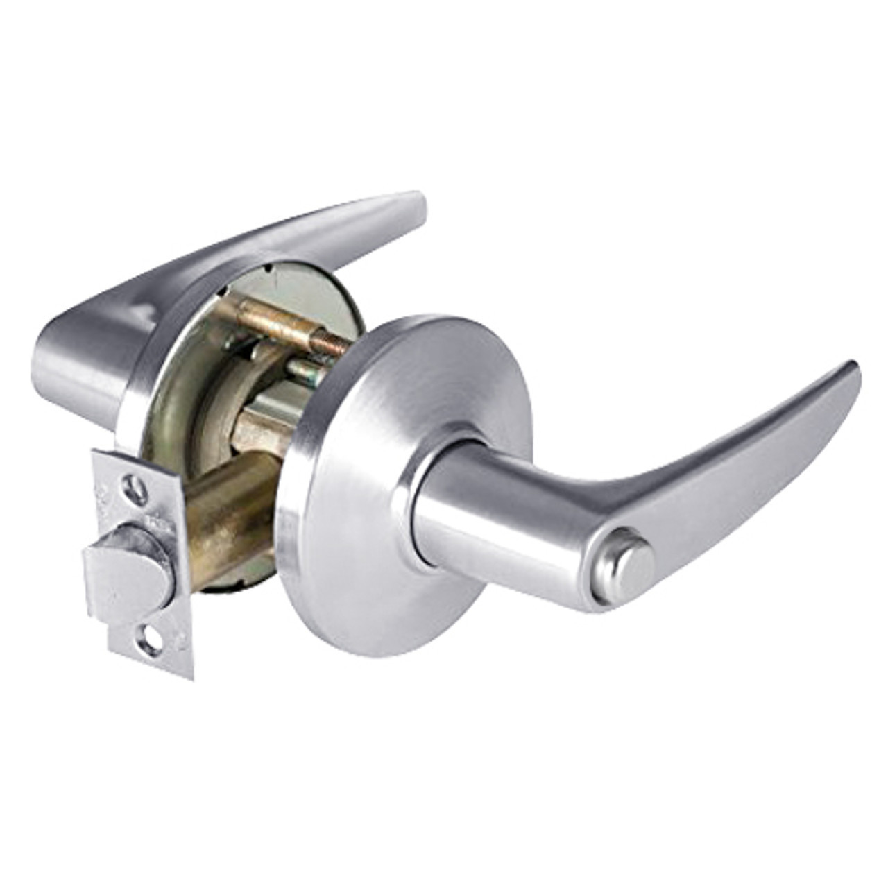 9K40L16DS3625LM Best 9K Series Privacy Heavy Duty Cylindrical Lever Locks with Curved Without Return Lever Design in Bright Chrome