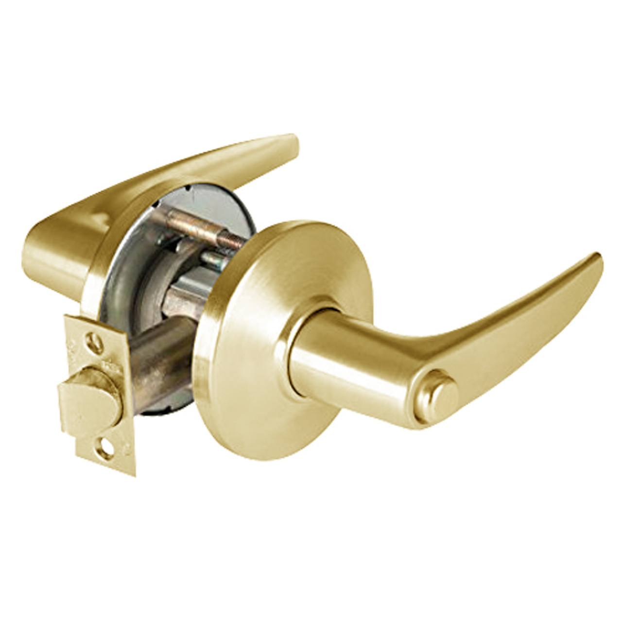9K50L16DS3605LM Best 9K Series Privacy Heavy Duty Cylindrical Lever Locks with Curved Without Return Lever Design in Bright Brass